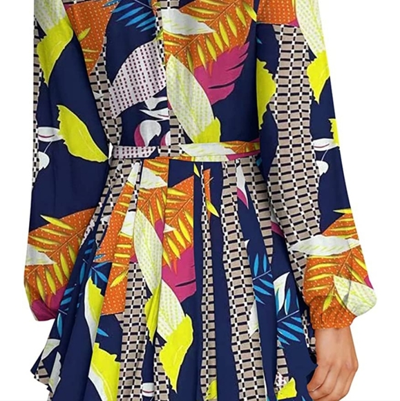 Women's Dress Deep V-Neck long sleeve - Picture 3 of 8